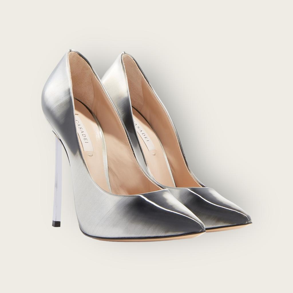 Casadei silver store pumps