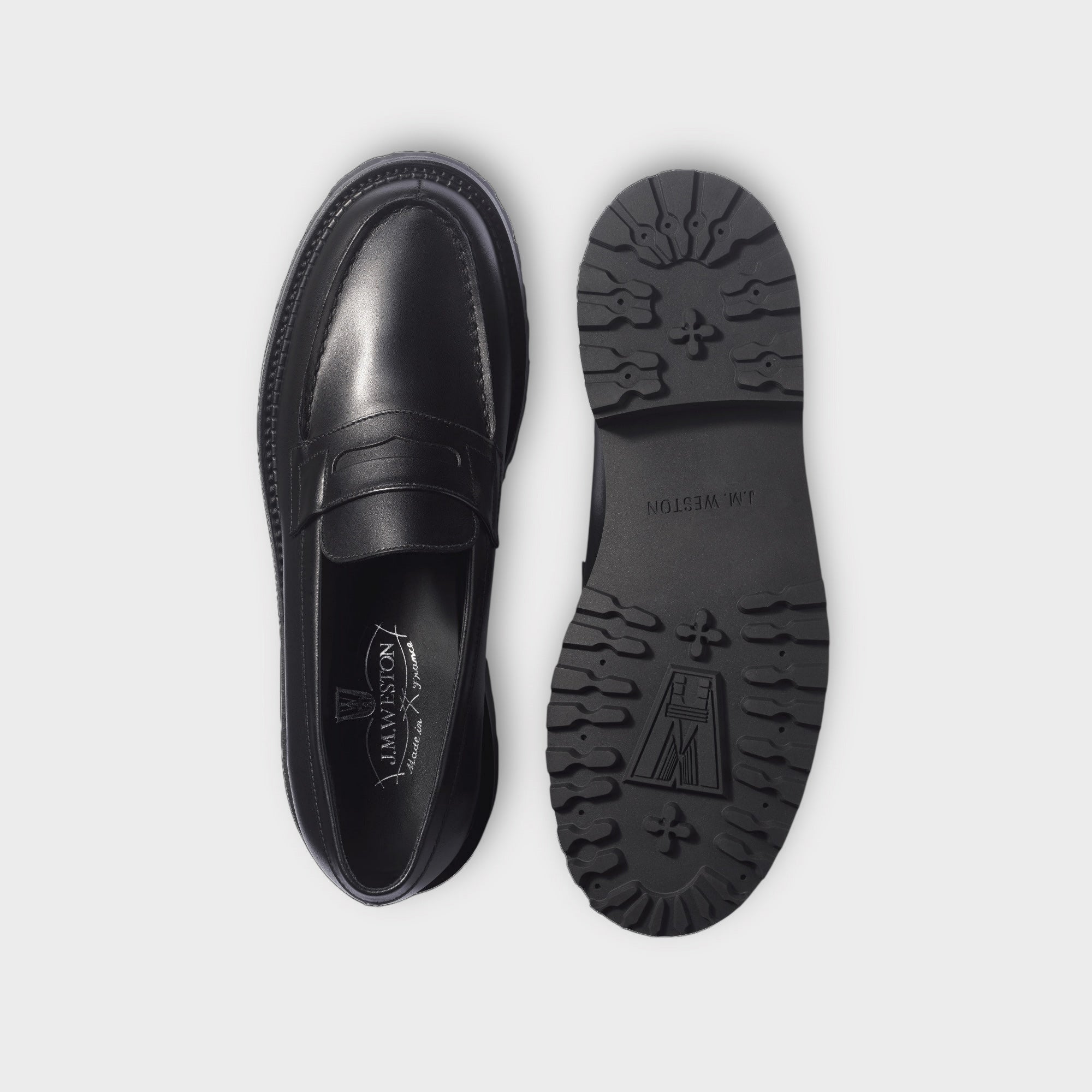 J.M. Weston Loafers Commando 180 Black – Azur Shoes