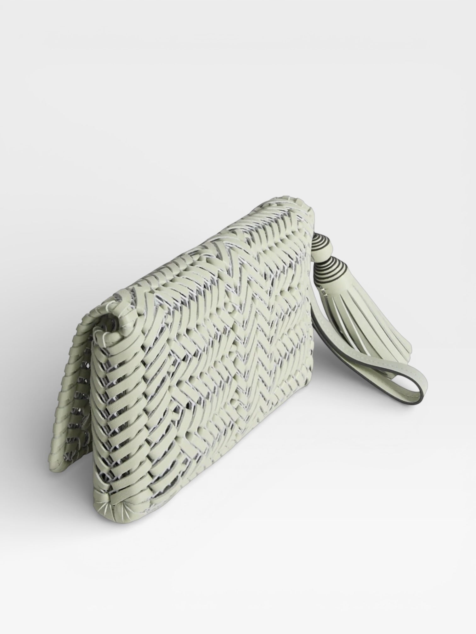 Anya Hindmarch Neeson Tassel Clutch Off-White