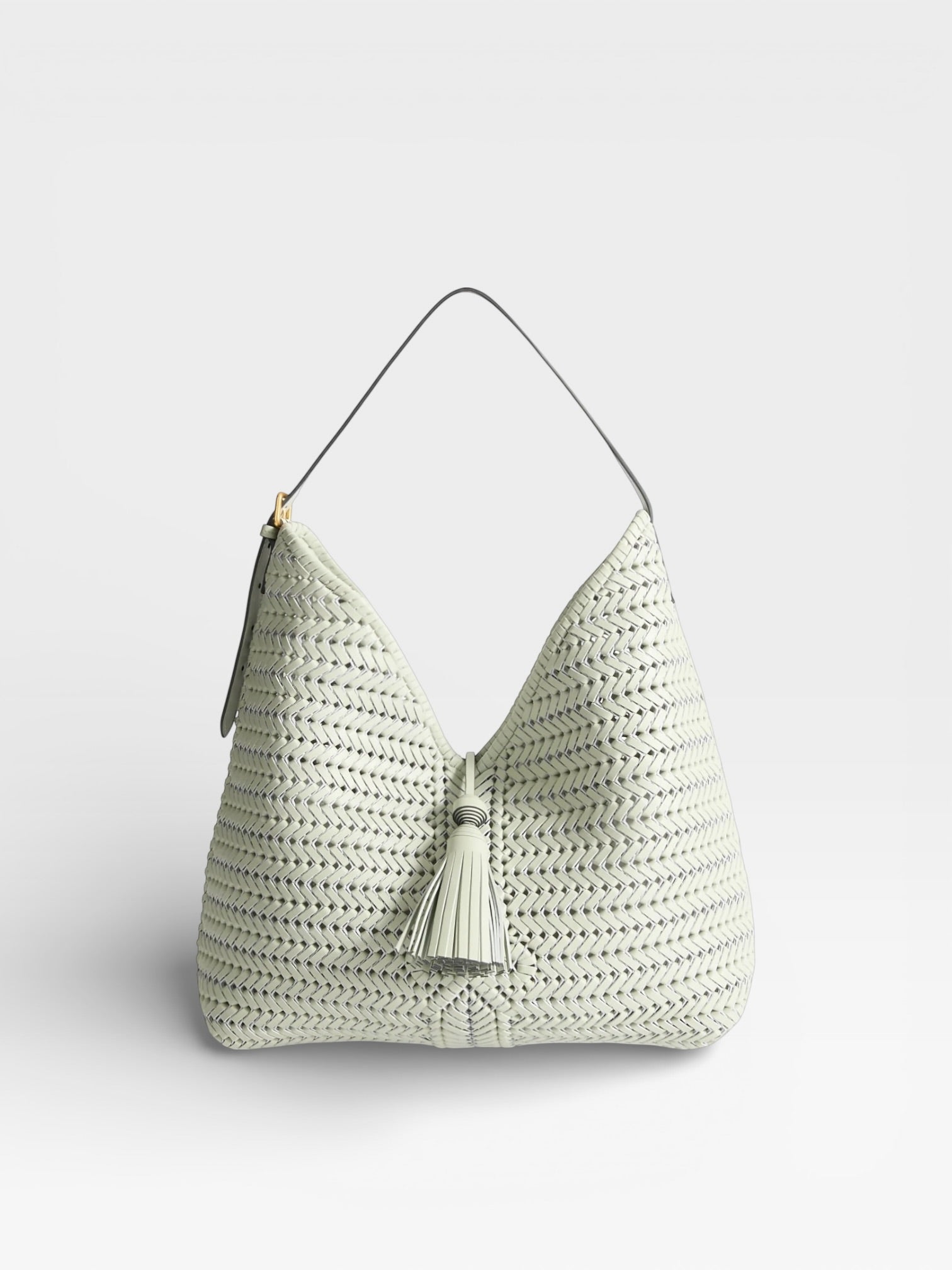 Anya Hindmarch Neeson Tassel Hobo Bag Off-White
