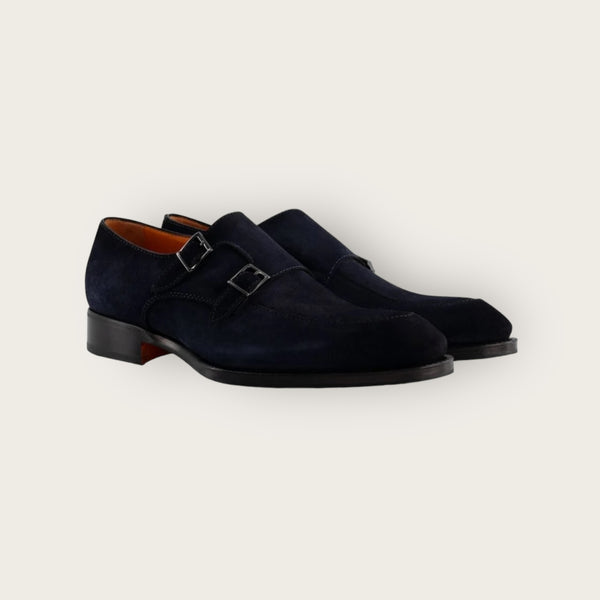 Santoni Double-Buckle Navy