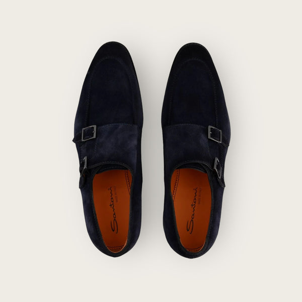 Santoni Double-Buckle Navy