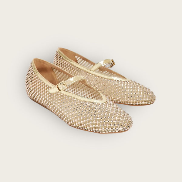 Le Silla Gilda Ballet Flat Gold