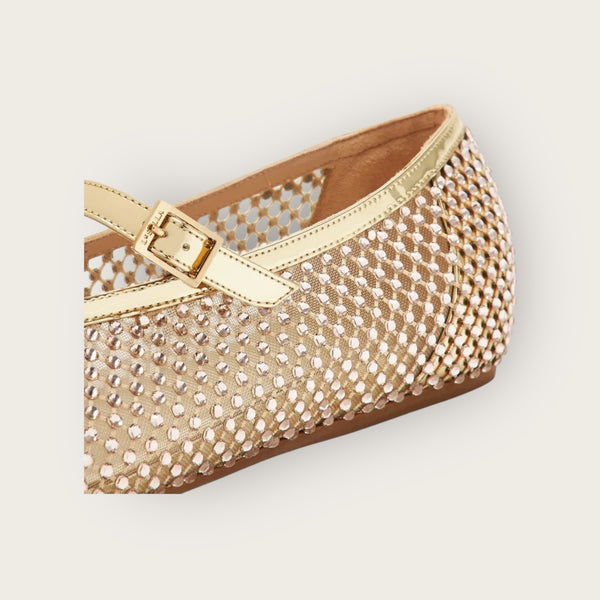 Le Silla Gilda Ballet Flat Gold