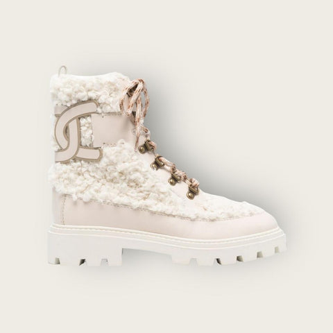 Tod's Kate Combat Boots Off-White