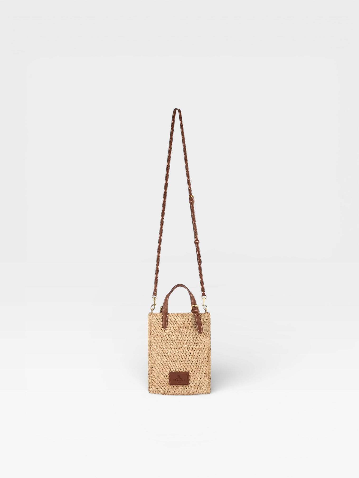 Anya Hindmarch Raffia Eyes Mini Cross-body Tote Beige