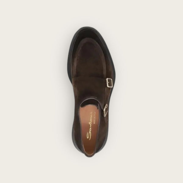 Santoni Double-Buckle Dark Brown