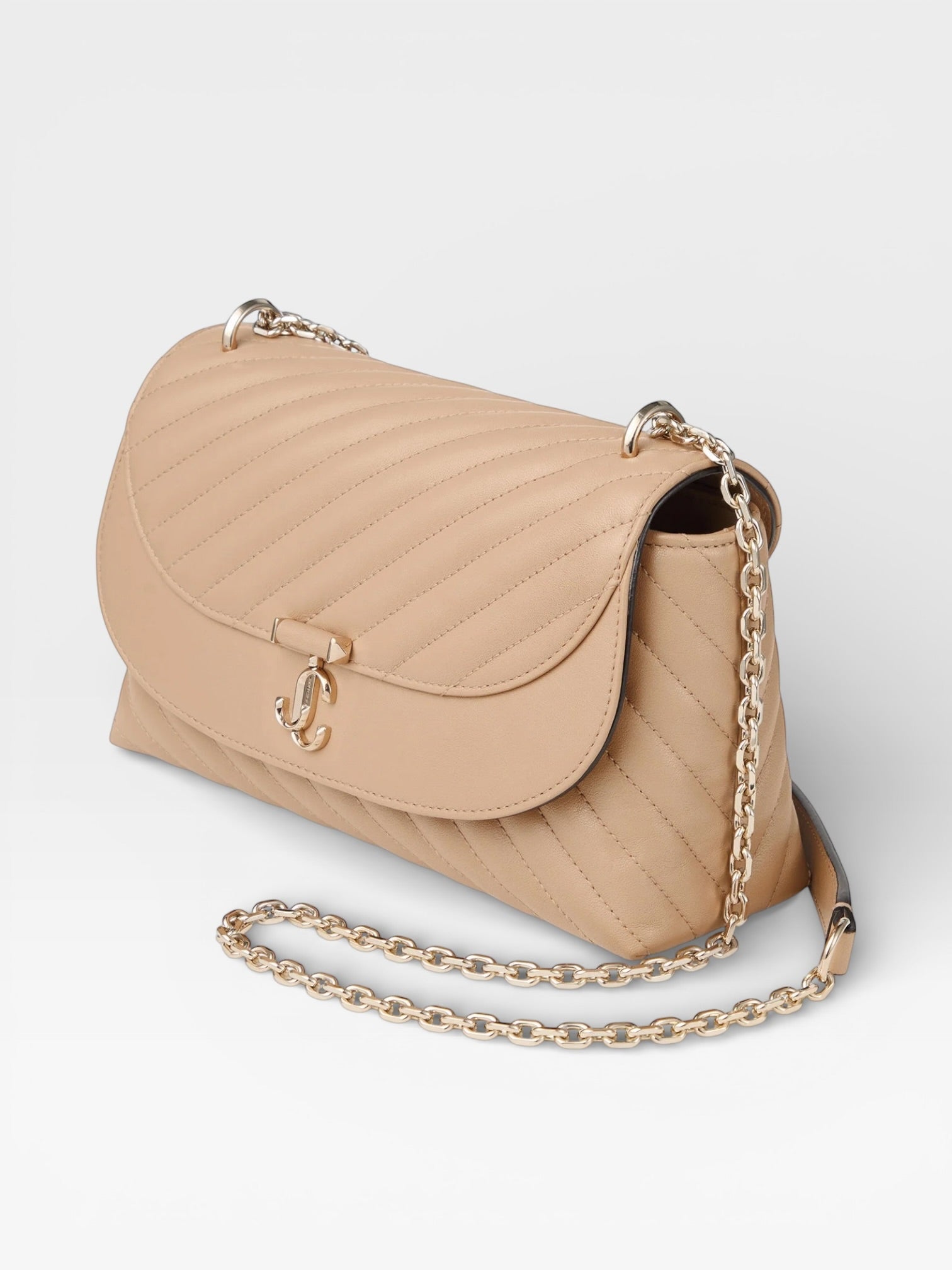 Jimmy Choo Curve Cross Body Medium Beige