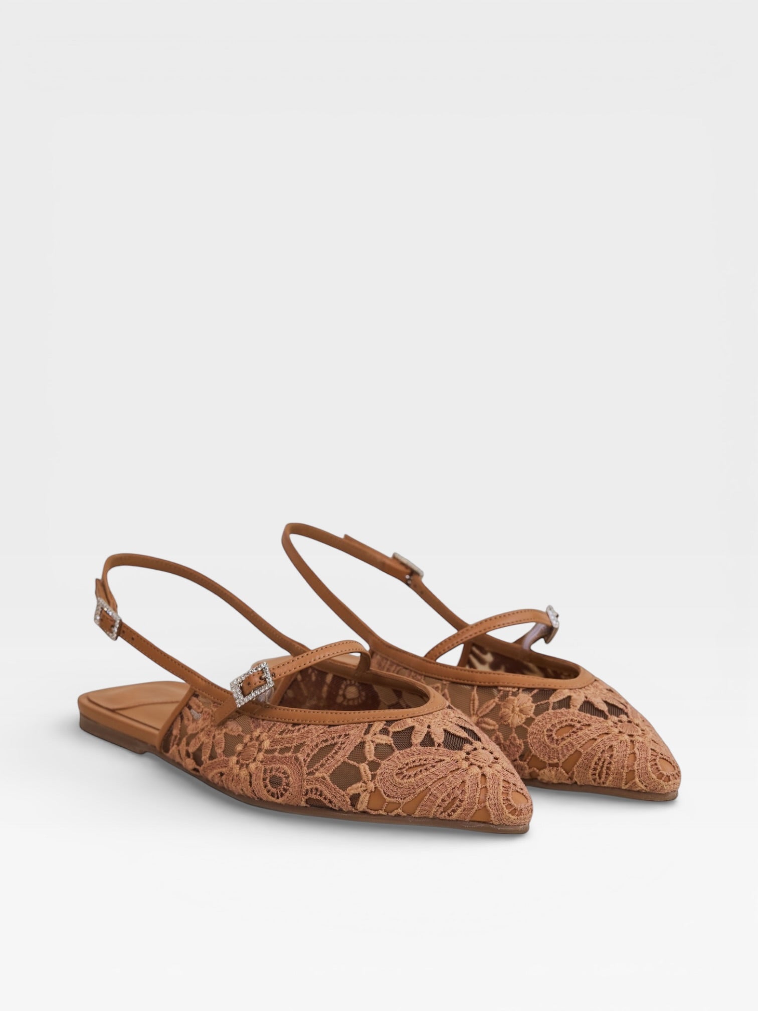 Le Silla Slingbacks Flat Chanel Brown
