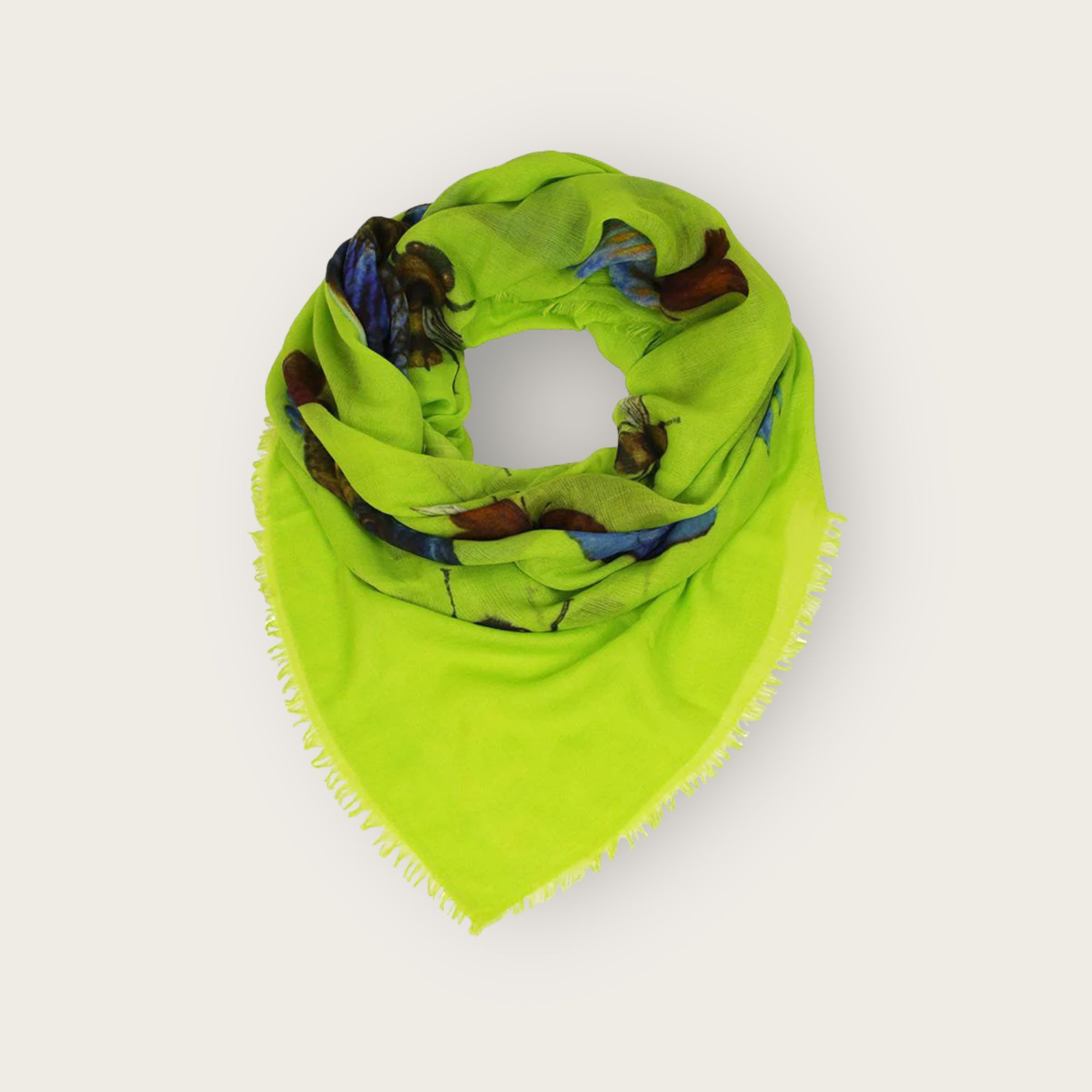 Simone Bruns Butterfly & Fish Scarf Green