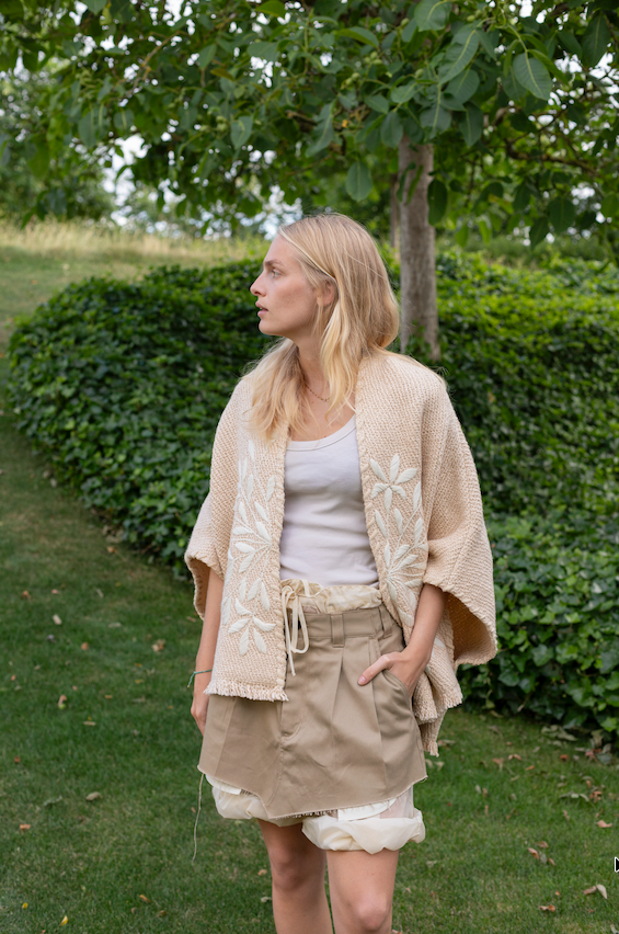 Wehve Lose Cardigan Bella Agapantos Large Ivory