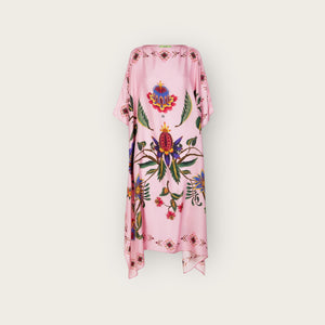 Simone Bruns Ethno Floral Silk Tunic Pink
