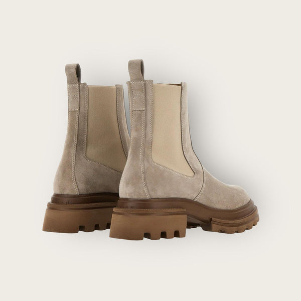 Hogan 10-Storey Chelsea Ankle Boots Beige