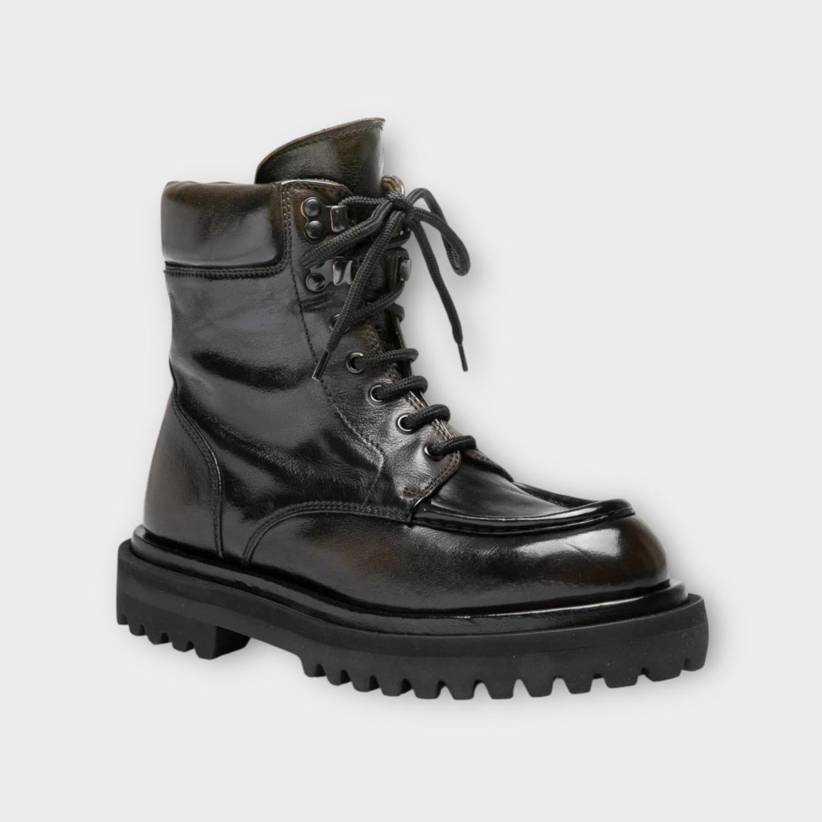 Officine Creative Boots Wisal Lace-Up 126 Black Dark Green