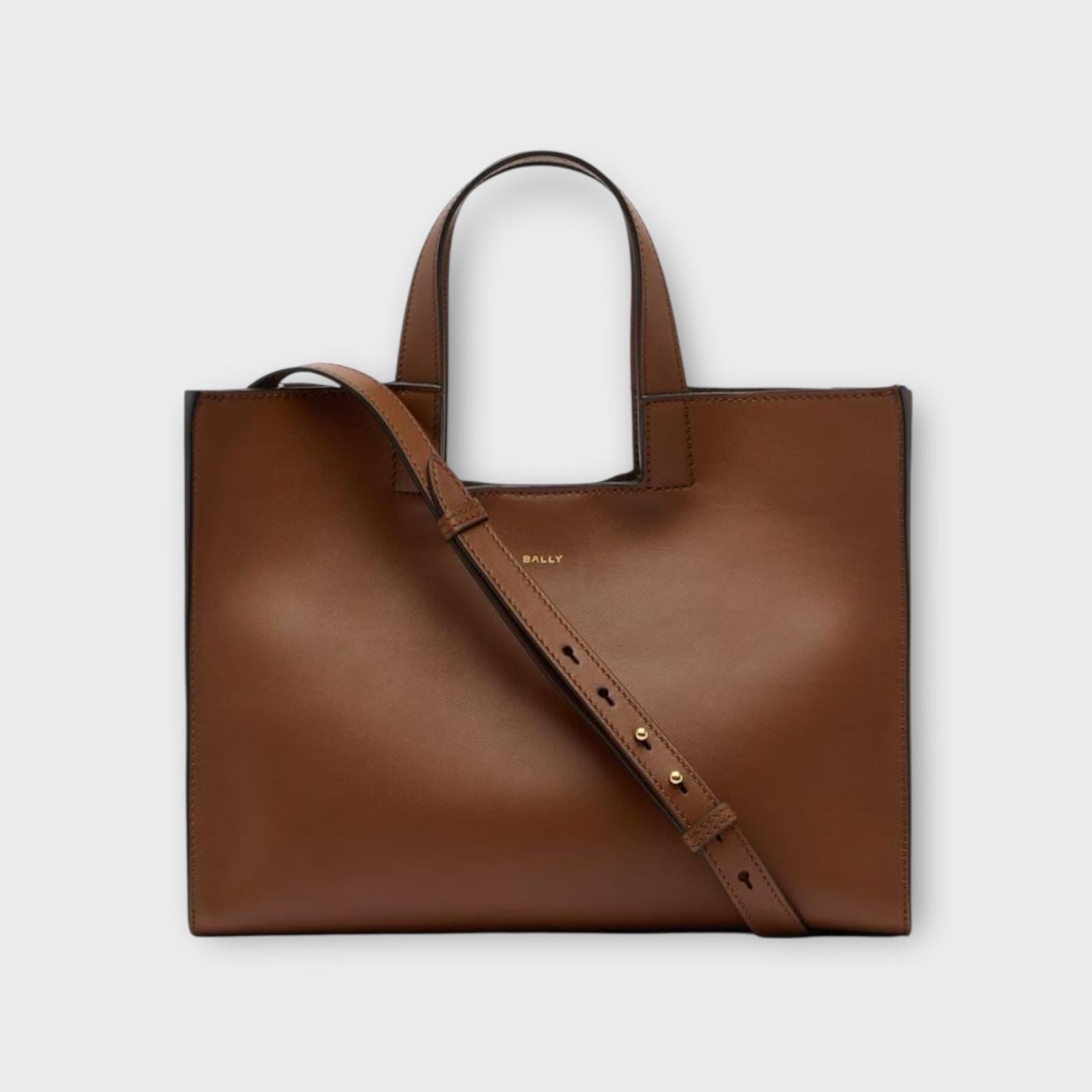 Bally Calie Medium Tote ブラウン Bally Magnetic Closure Leather CALIE Tote Bag women - Glamood Outlet