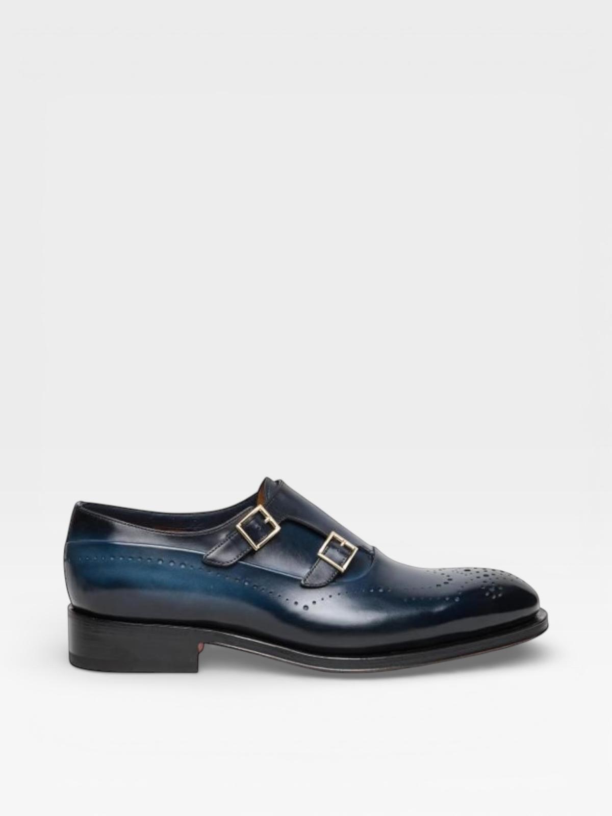Santoni Double-Buckle Blue