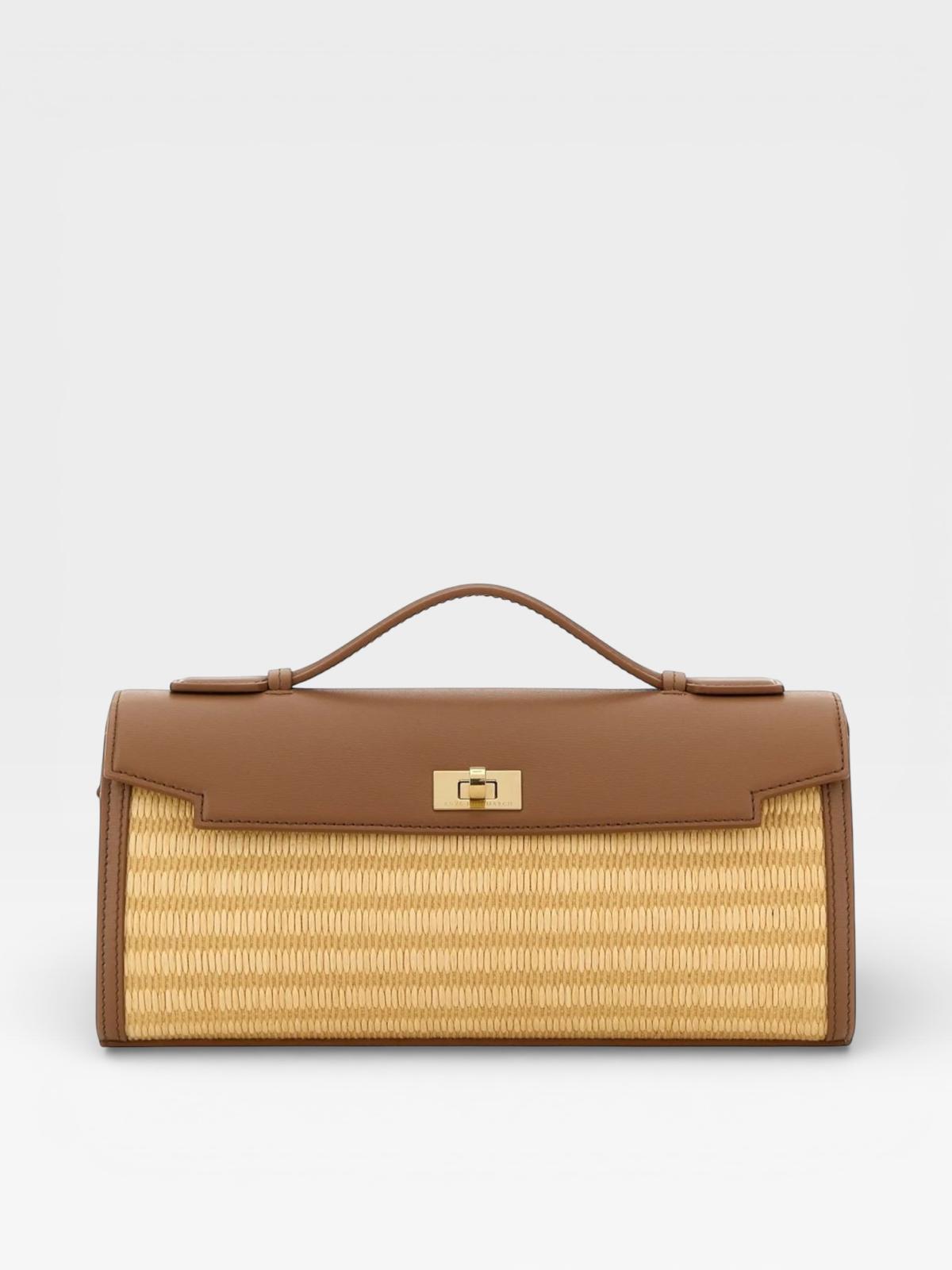 Anya Hindmarch Mortimer Raffia Clutch Pecan