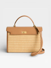 Anya Hindmarch Mortimer Raffia Top Handle Pecan