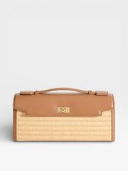 Anya Hindmarch Mortimer Raffia Clutch Pecan