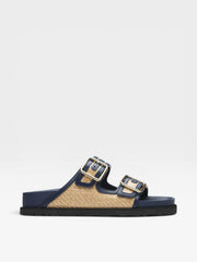 Birkenstock 1774 Arizona Raffia Navy