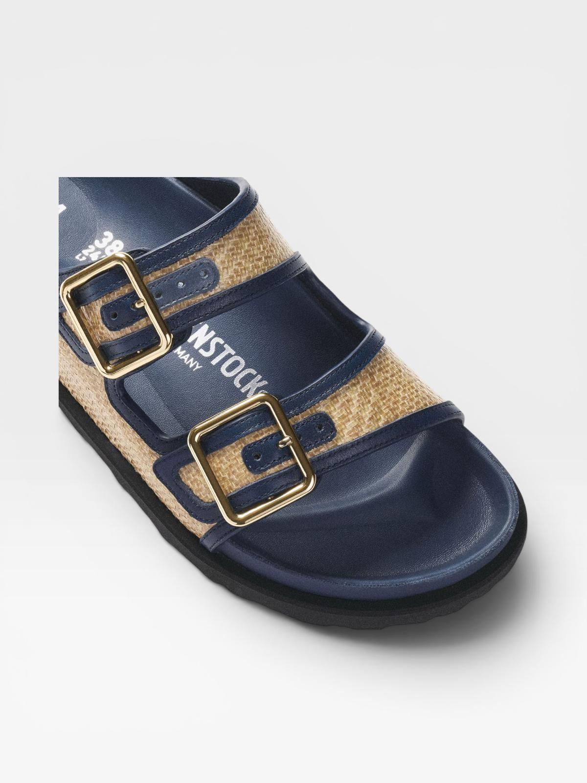 Birkenstock 1774 Arizona Raffia Navy