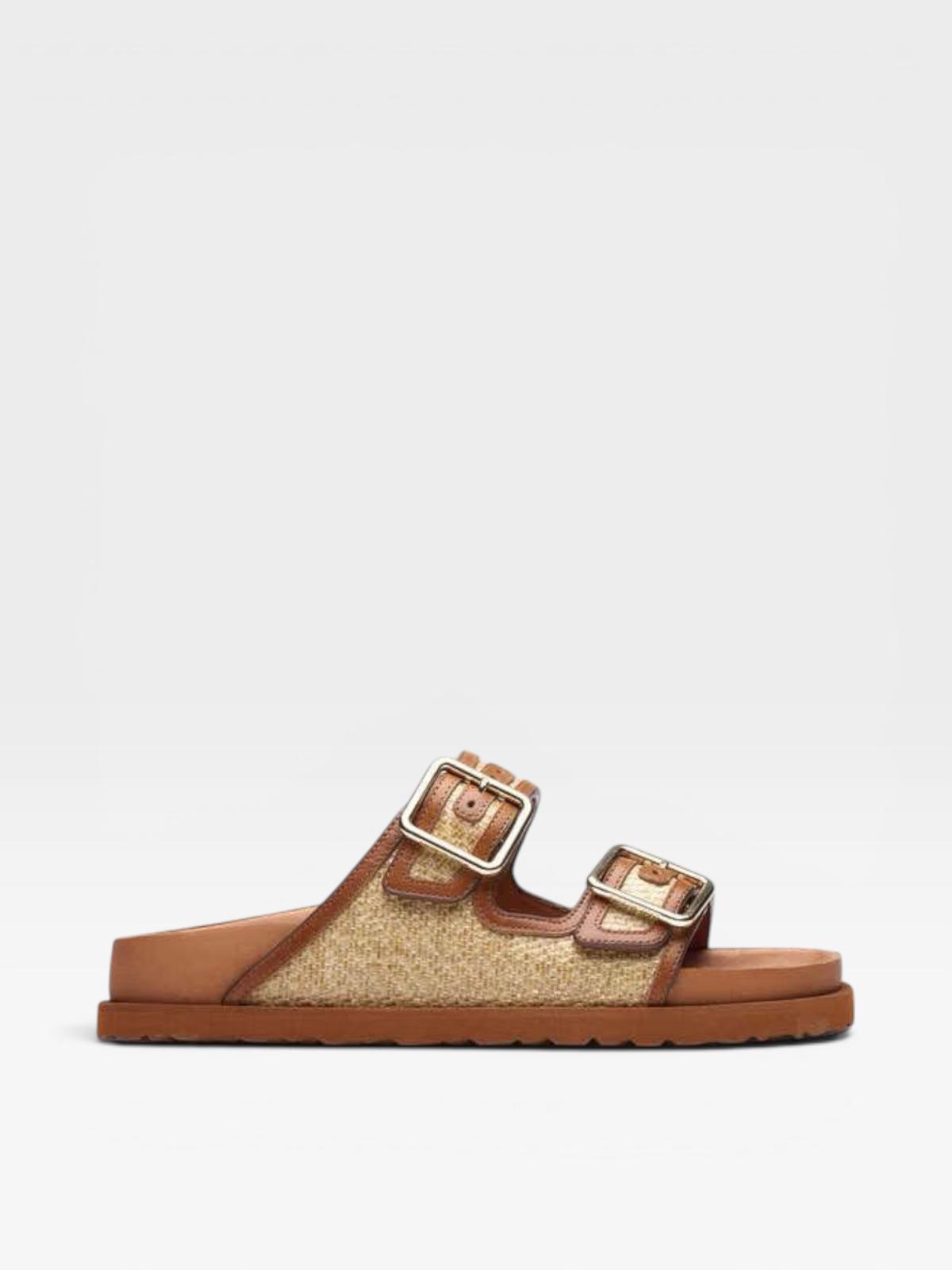 Birkenstock 1774 Arizona Raffia Ginger Brown