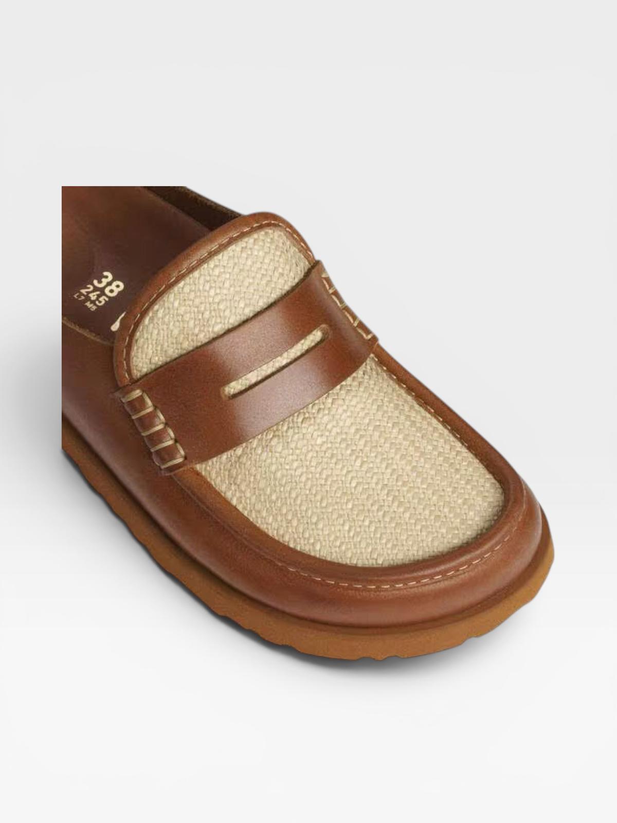 Birkenstock 1774 Napples Raffia Ginger Brown