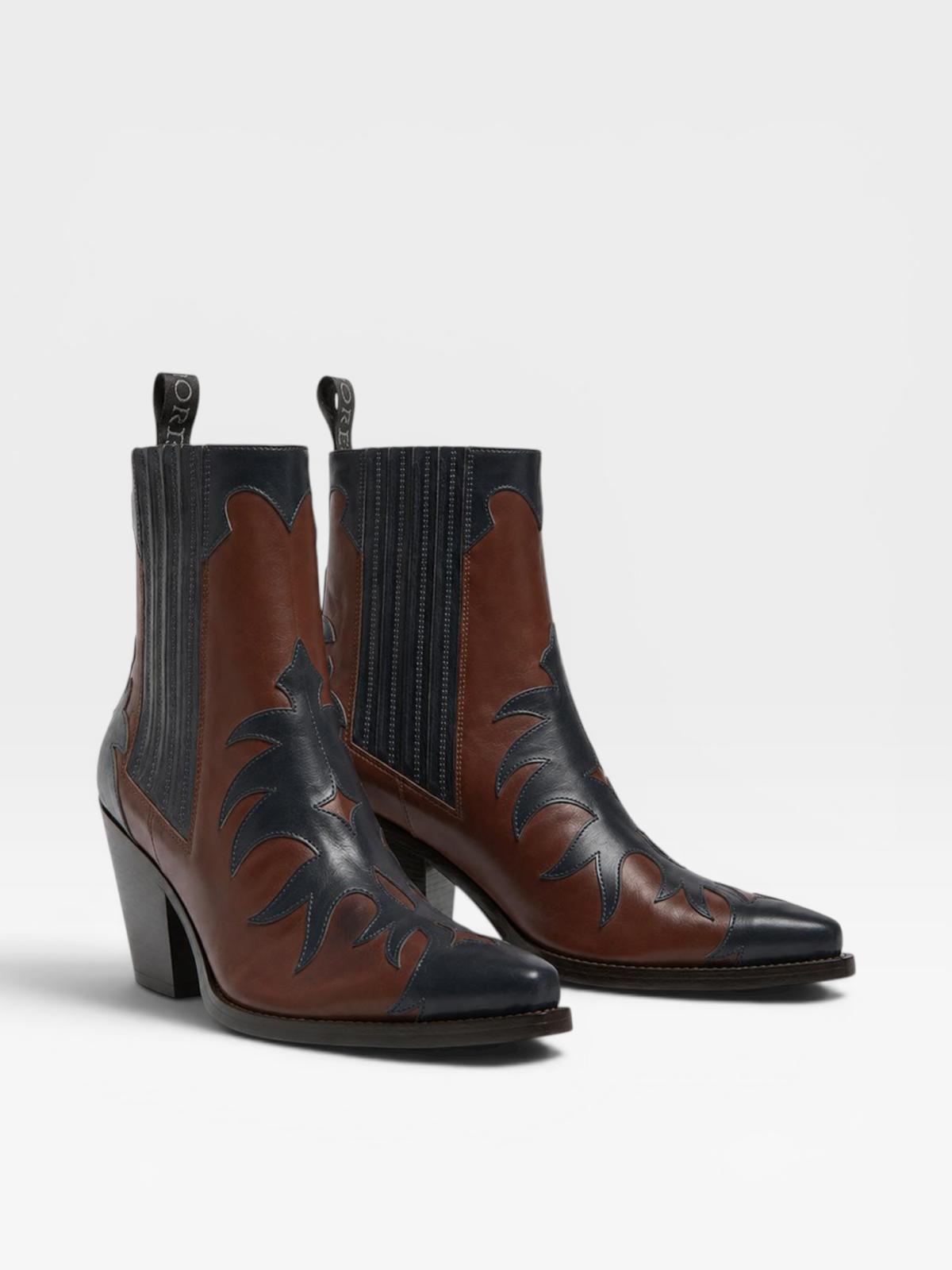 Sartore Boots Sr3921 Navy Brown