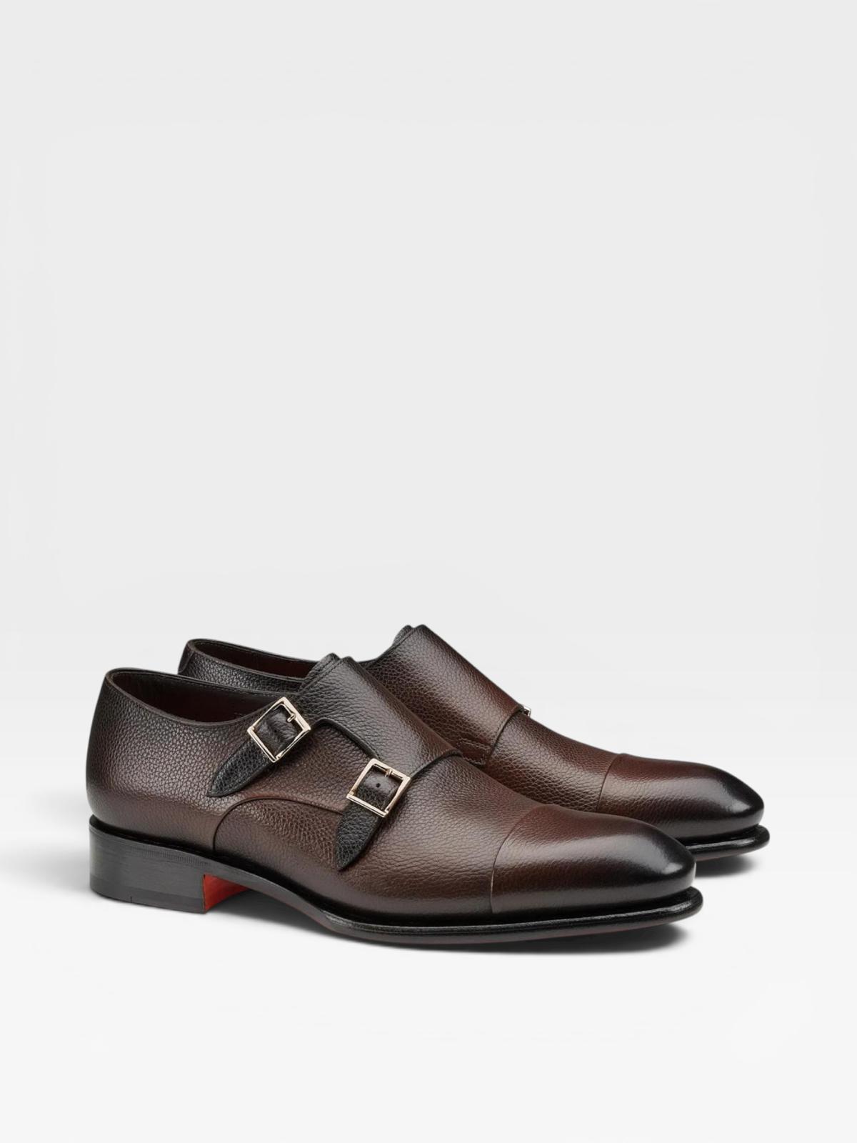 Santoni Double-Buckle Brown