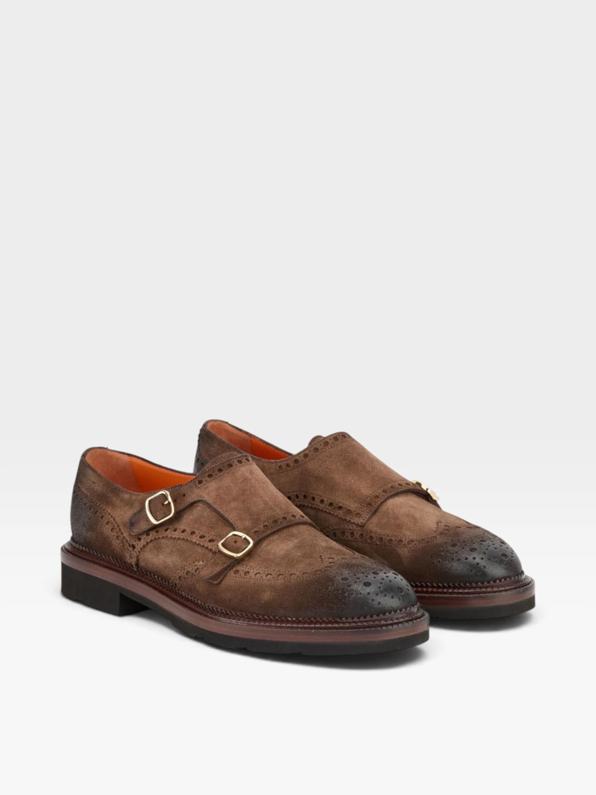 Santoni Double-Buckle Brown