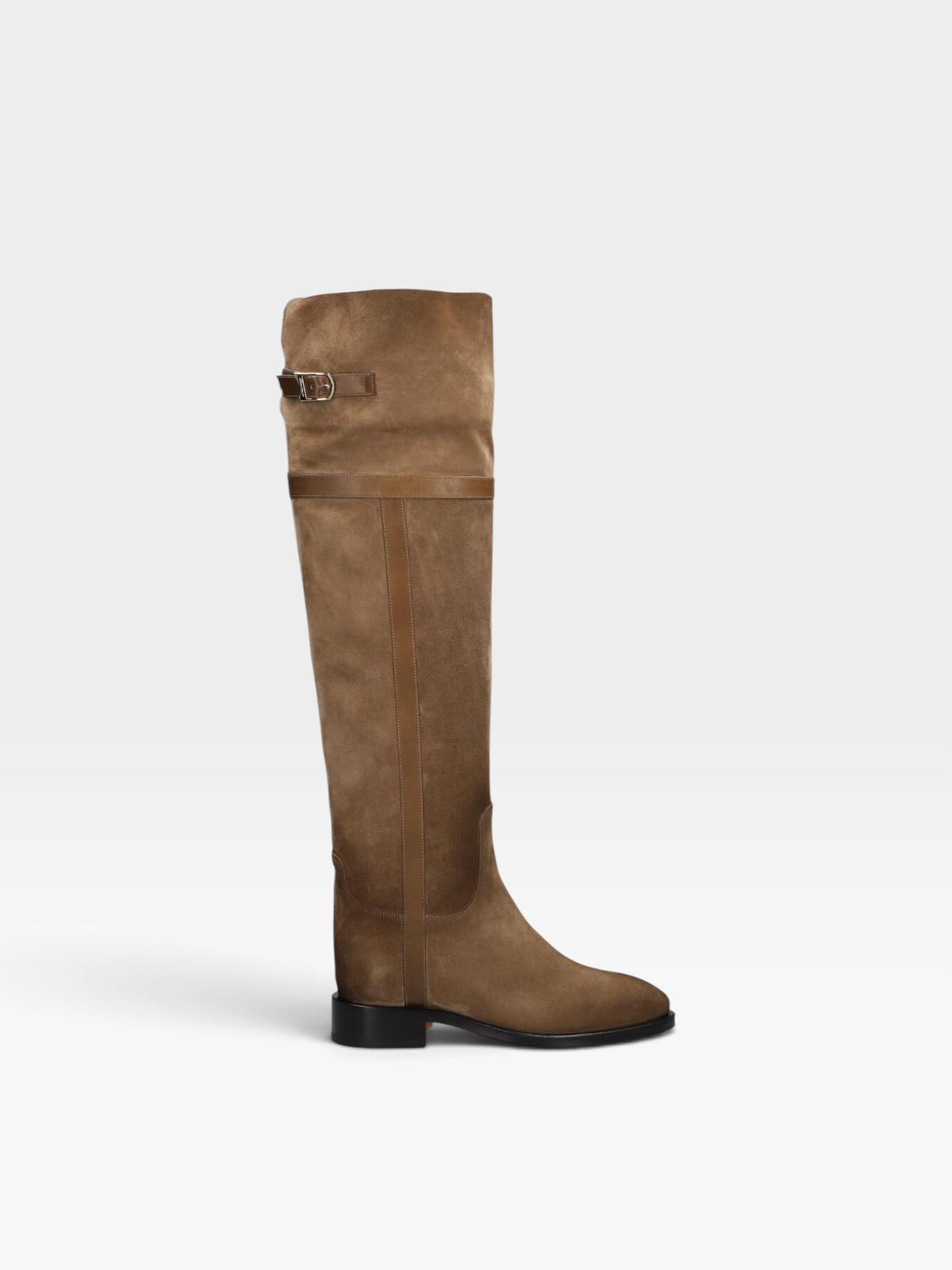 Santoni Knee High Boots Taupe