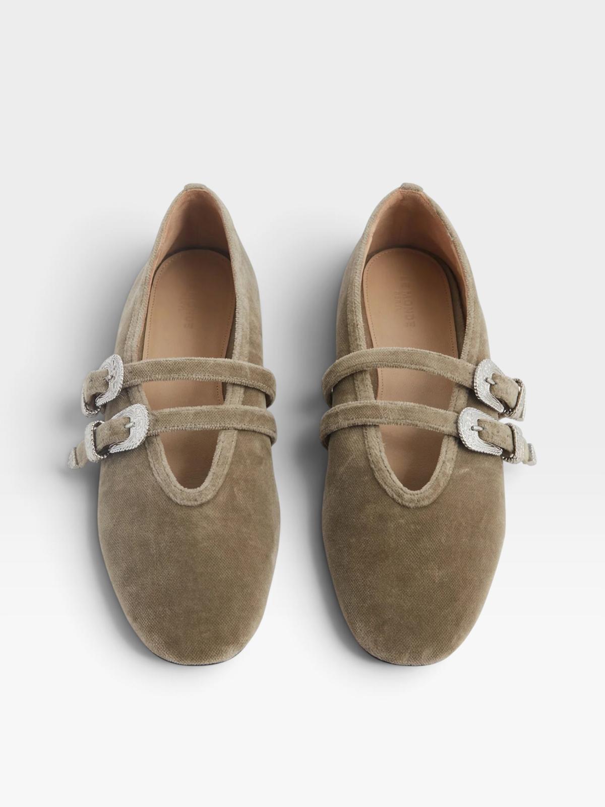 Le Monde Beryl Ballet Claudia Slipper Velvet Grey