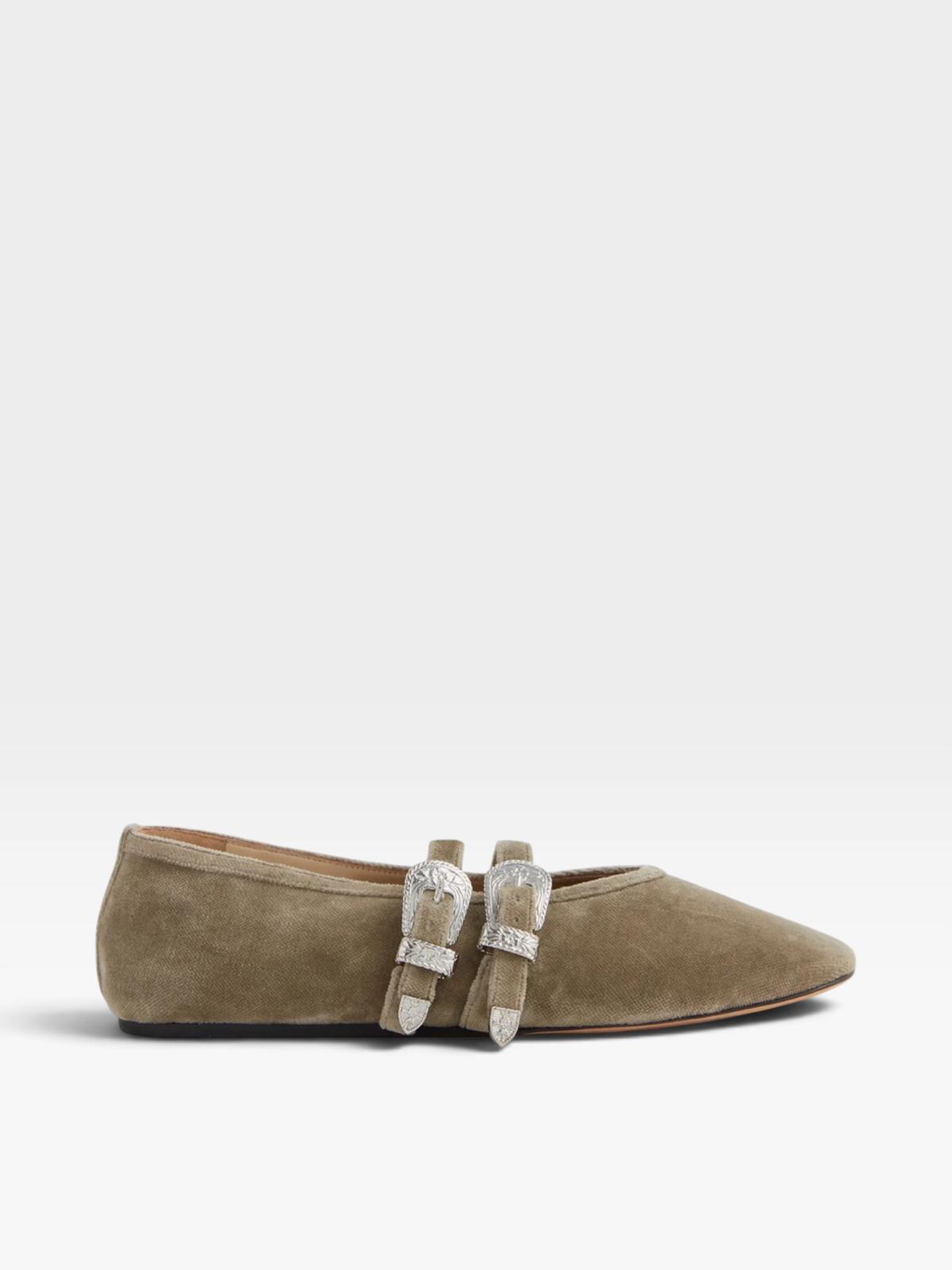 Le Monde Beryl Ballet Claudia Slipper Velvet Grey
