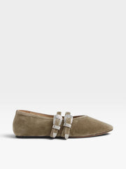 Le Monde Beryl Ballet Claudia Slipper Velvet Grey
