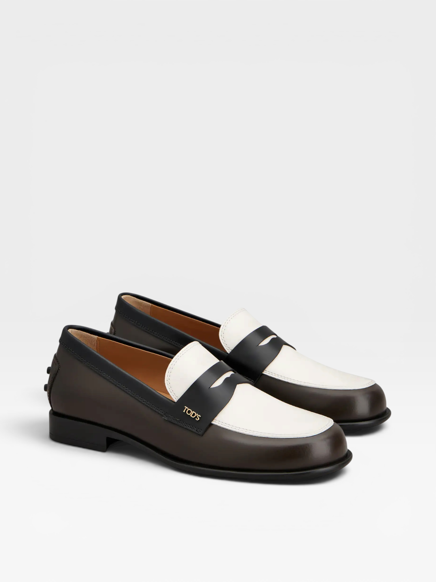 Tod's Loafers Brown Off White Black