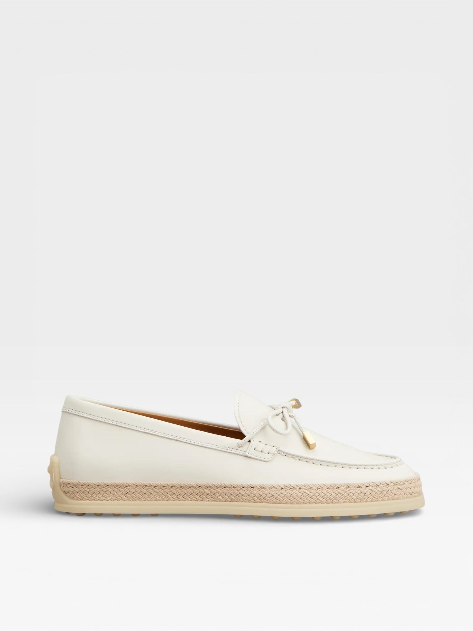 Tod's Raffia Loafers White