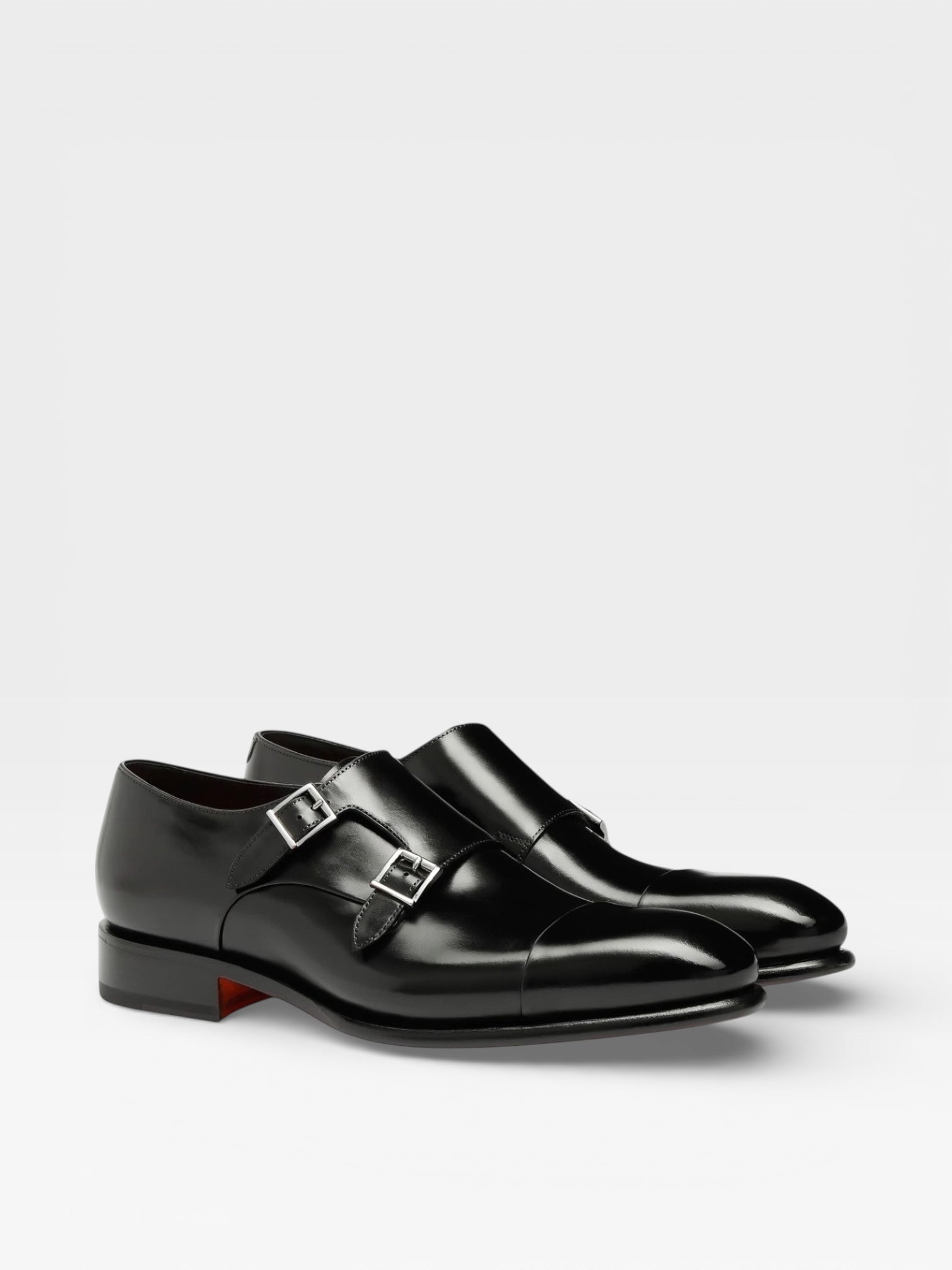 Santoni Double-Buckle Black