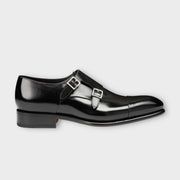 Santoni Double-Buckle Black